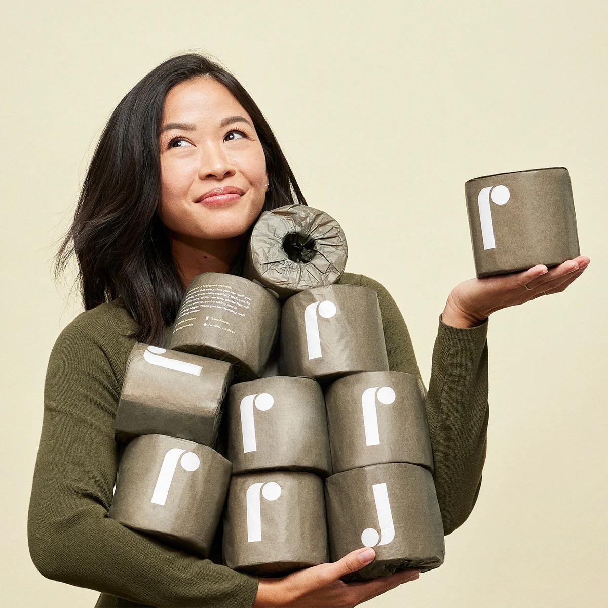 Reel Premium Toilet Paper - 24 Rolls of Toilet Paper - 3-Ply Made From Tree-Free - Zero Plastic Packaging, Septic Safe